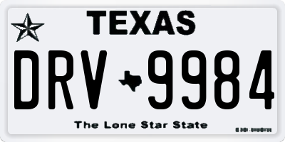 TX license plate DRV9984