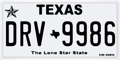 TX license plate DRV9986