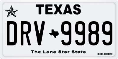 TX license plate DRV9989