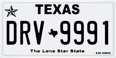TX license plate DRV9991
