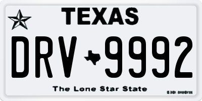 TX license plate DRV9992