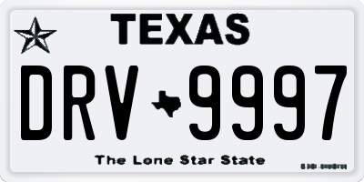 TX license plate DRV9997