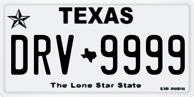 TX license plate DRV9999