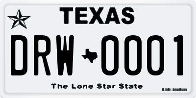 TX license plate DRW0001