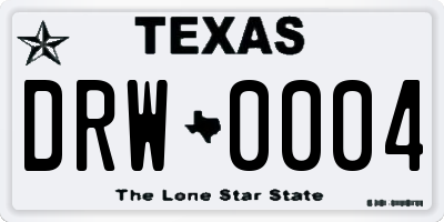 TX license plate DRW0004