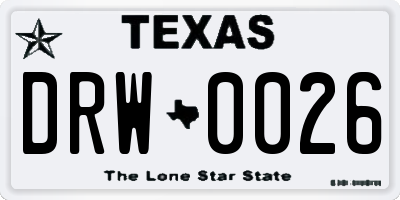 TX license plate DRW0026