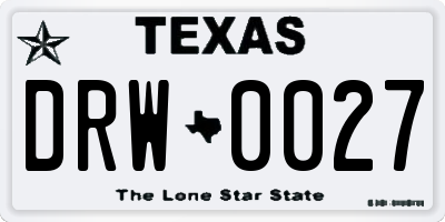 TX license plate DRW0027