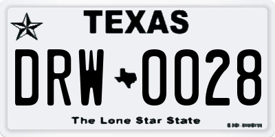 TX license plate DRW0028