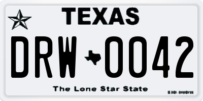 TX license plate DRW0042