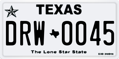 TX license plate DRW0045