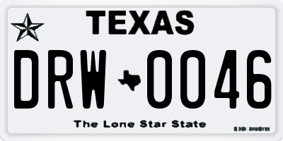 TX license plate DRW0046