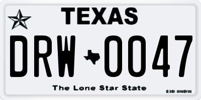 TX license plate DRW0047