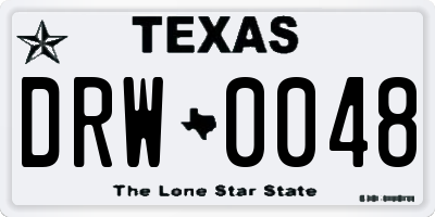 TX license plate DRW0048