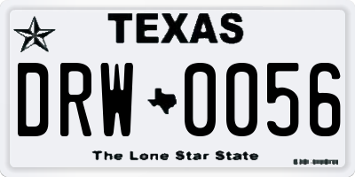 TX license plate DRW0056