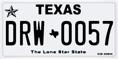 TX license plate DRW0057