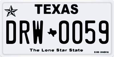 TX license plate DRW0059