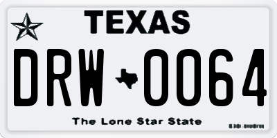 TX license plate DRW0064