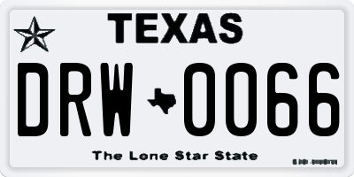 TX license plate DRW0066