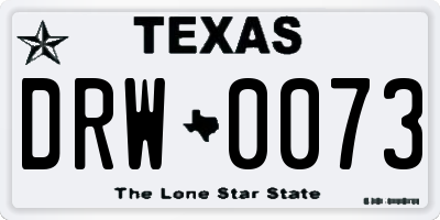 TX license plate DRW0073