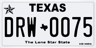 TX license plate DRW0075