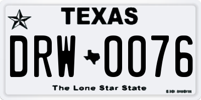 TX license plate DRW0076