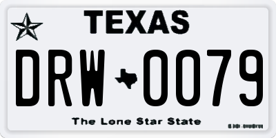 TX license plate DRW0079