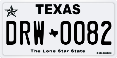 TX license plate DRW0082