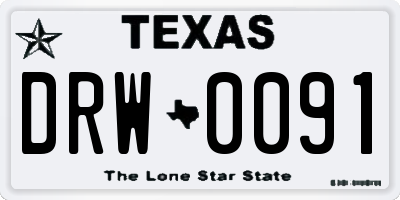 TX license plate DRW0091