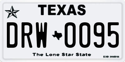 TX license plate DRW0095