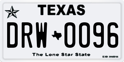 TX license plate DRW0096