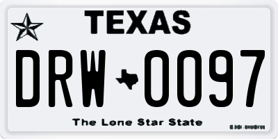 TX license plate DRW0097