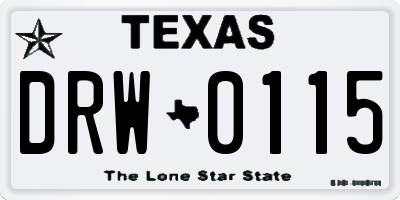 TX license plate DRW0115