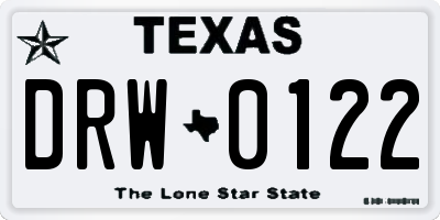 TX license plate DRW0122