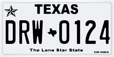 TX license plate DRW0124