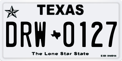 TX license plate DRW0127