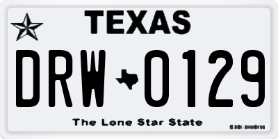 TX license plate DRW0129