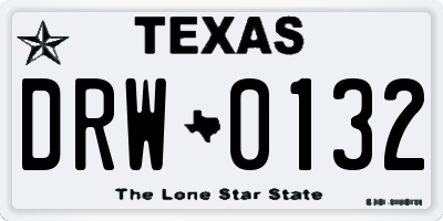 TX license plate DRW0132