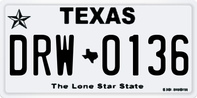 TX license plate DRW0136