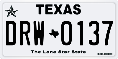 TX license plate DRW0137