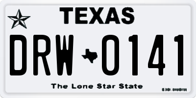 TX license plate DRW0141