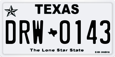 TX license plate DRW0143