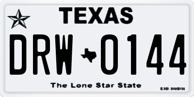 TX license plate DRW0144