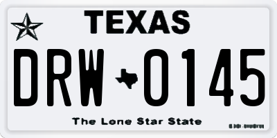 TX license plate DRW0145