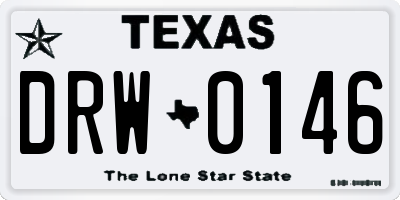 TX license plate DRW0146