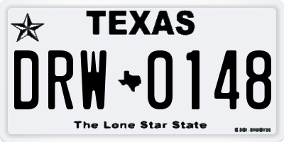 TX license plate DRW0148