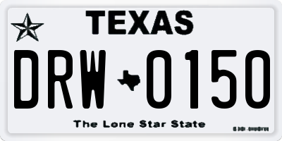 TX license plate DRW0150