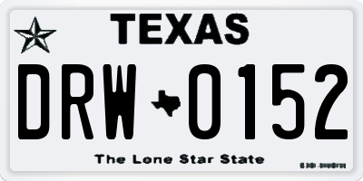 TX license plate DRW0152