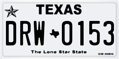 TX license plate DRW0153