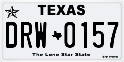 TX license plate DRW0157