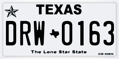 TX license plate DRW0163